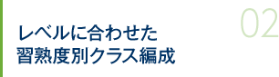 レベルに合わせた習熟度別クラス編成